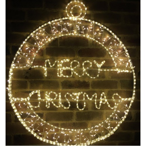 MERRY CHRISTMAS Circle Ring Motif  115 X 100 (Warm White)